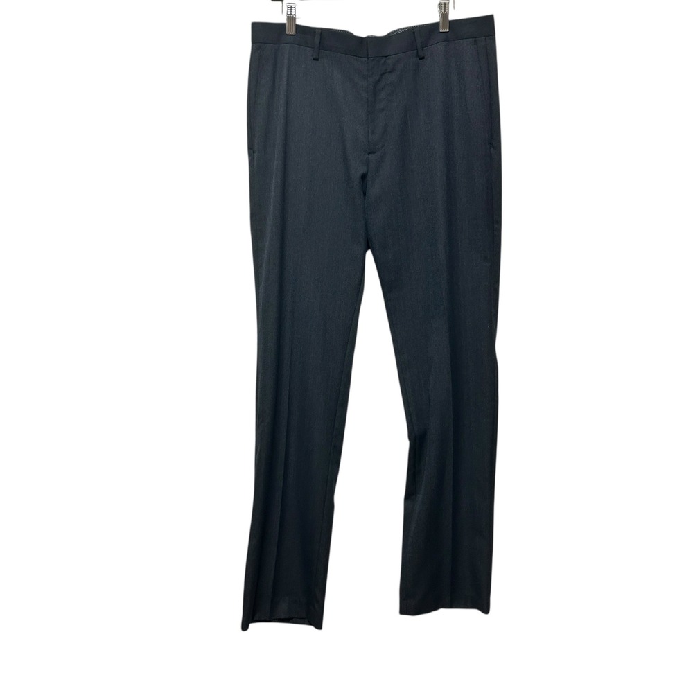 Lands End Men's Chino Pants 32 Black Pleated Classic Fit Twill Minimalist Office